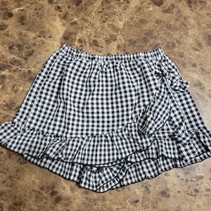 SheIn Women's Gingham Ruffle Skort Wrap, Women's M